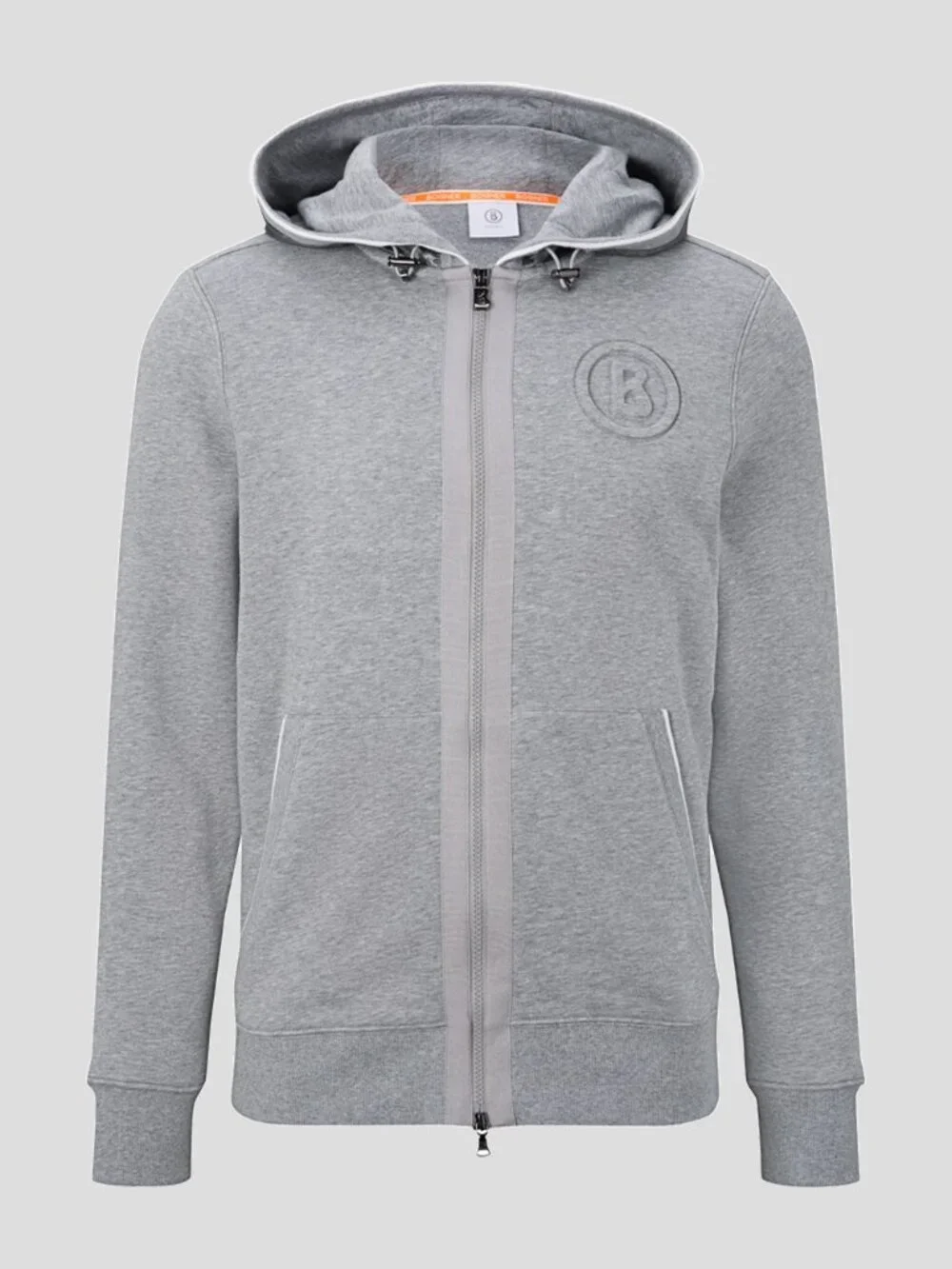 Bogner Jaden Full Zip Hooded Sweatshirt Jacket Grey Embossed Logo Sz XXL